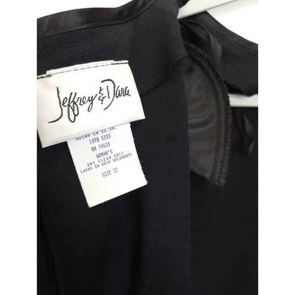 Jeffrey & Dara Dress Tie Back Sheer Short Sleeve Women 22 Black Modest Capsule - Picture 7 of 11